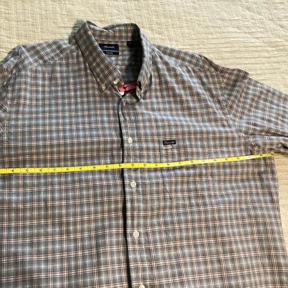 Faconnable Classique grey and orange plaid cotton shirt - Picture 6 of 9